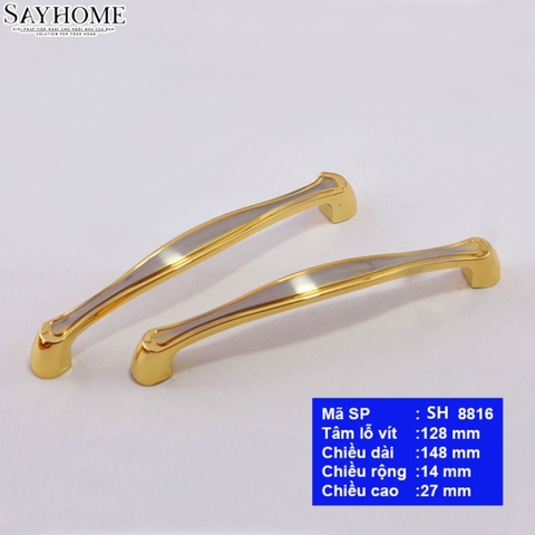 Tay nắm tủ hiện đại màu vàng gold ánh bạc SH8816