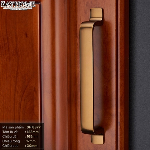 Tay nắm tủ tân cổ điển Vintage màu đồng SH8877
