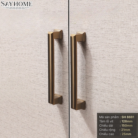 Tay nắm tủ hiện đại màu đồng SH8881
