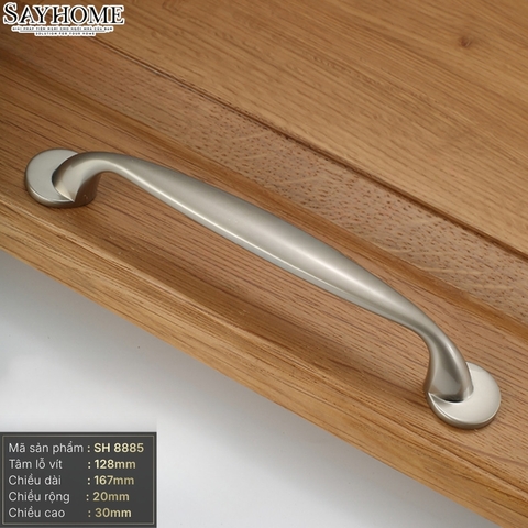 Tay nắm tủ hiện đại màu bạc SH8885