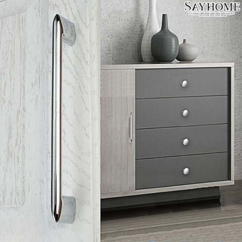 Tay nắm tủ hiện đại màu inox SH8892