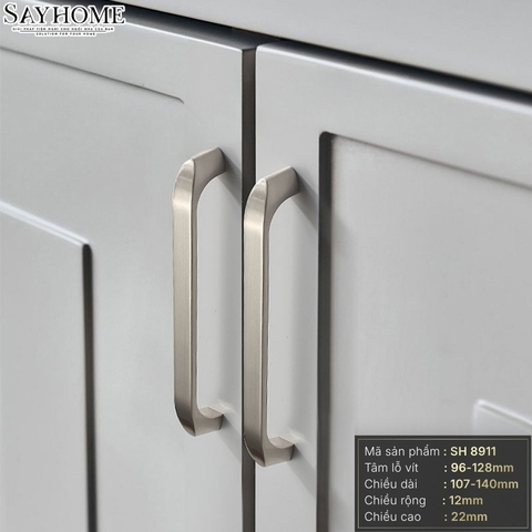Tay nắm tủ hiện đại màu bạc SH8911