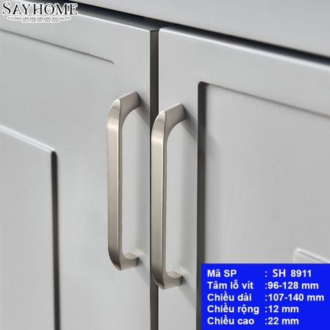 Tay nắm tủ hiện đại màu bạc SH8911