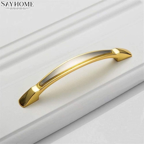 Tay nắm tủ tân cổ điển Vintage màu vàng SH8930