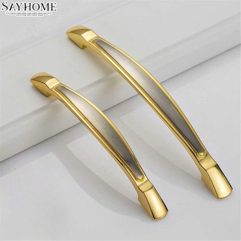 Tay nắm tủ tân cổ điển Vintage màu vàng SH8930