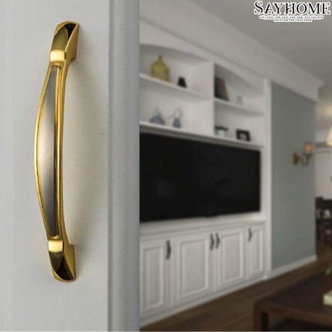 Tay nắm tủ tân cổ điển Vintage màu vàng SH8930