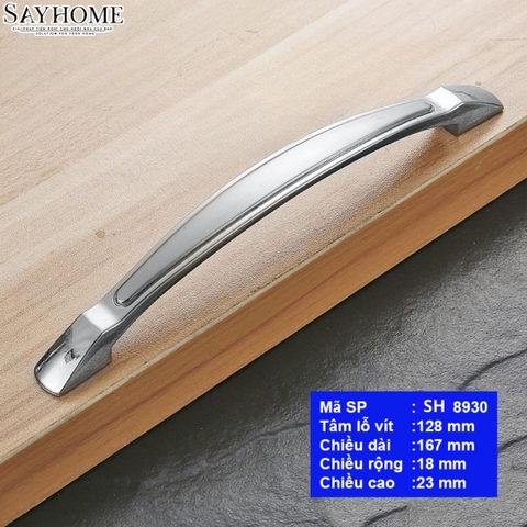 Tay nắm tủ hiện đại màu inox SH8930