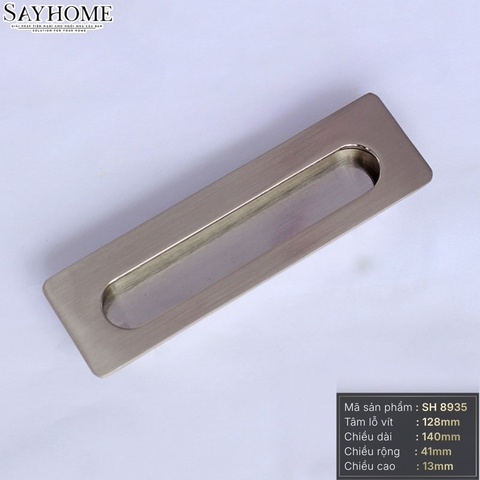 Tay nắm âm tủ hiện đại màu bạc xước SH8935