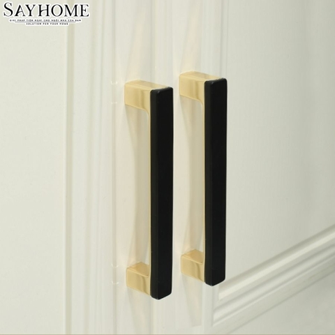 Tay nắm tủ hiện đại màu đen vàng gold SH8994