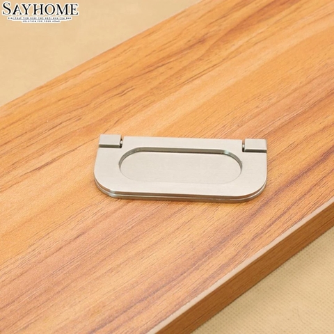 Tay nắm tủ hiện đại dạng phẳng màu bạc xước SH9390