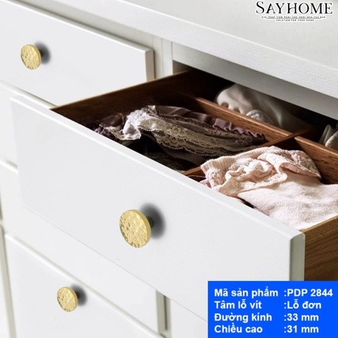 Tay nắm tủ hiện đại vàng bóng PDP2844