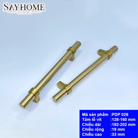 Tay nắm tủ hiện đại màu vàng chải xước  PDP026-1