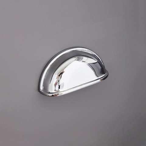 Tay nắm tủ hiện đại con sò màu bạc bóng  PDP0430