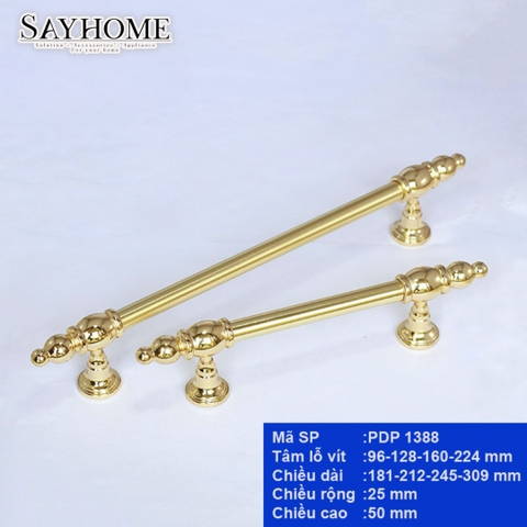 Tay nắm tủ tân cổ điển màu vàng bóng PDP1388