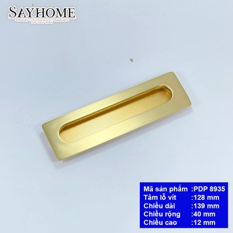 Tay nắm âm tủ hiện đại màu vàng xước PDP8935