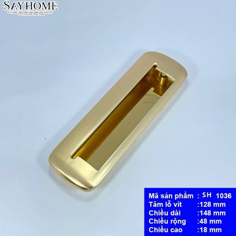 Tay nắm âm tủ hiện đại màu vàng xước SH1036