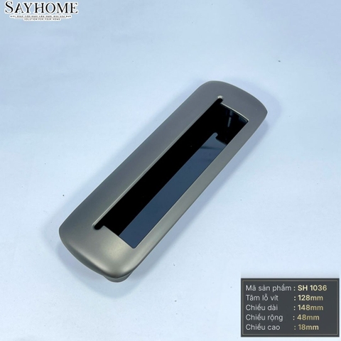 Tay nắm âm tủ hiện đại màu xám đen SH1036