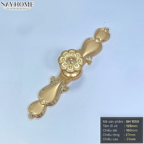 Tay nắm tủ tân cổ điển vintage màu vàng gold SH1058