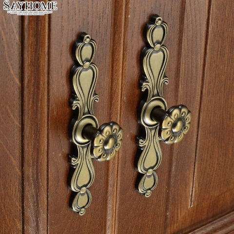 Tay nắm tủ tân cổ điển Vintage màu đồng SH1058
