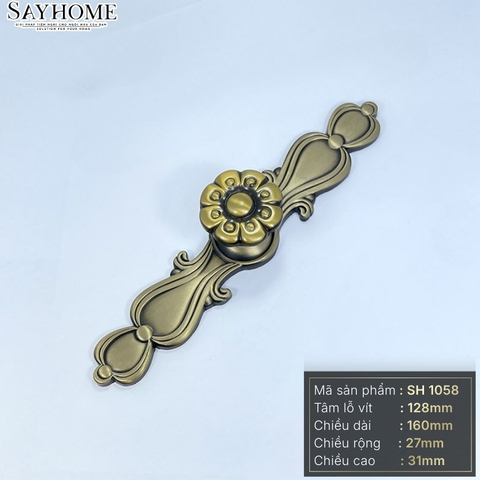 Tay nắm tủ tân cổ điển Vintage màu đồng SH1058