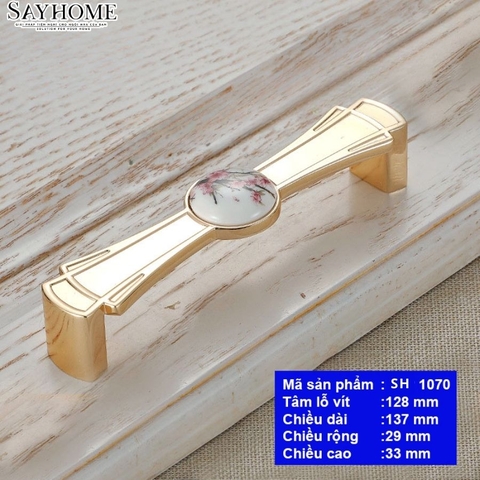 Tay nắm tủ tân cổ điển Vintage màu vàng bóng SH1070
