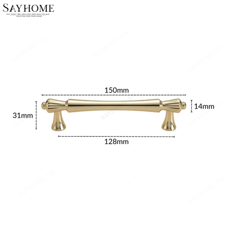 Tay nắm tủ tân cổ điển màu vàng gold SH1156 tại Tân Bình