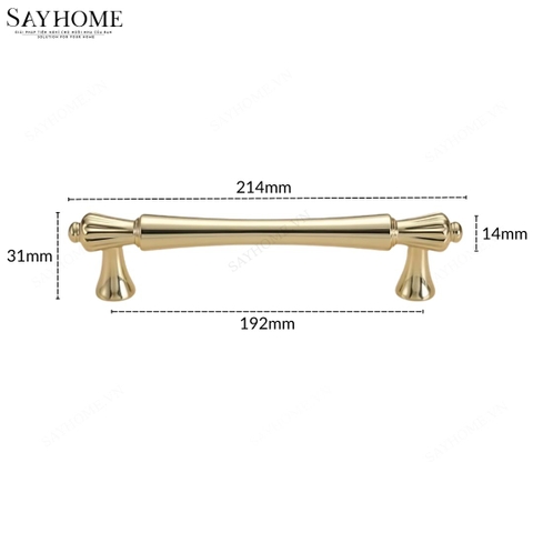 Tay nắm tủ tân cổ điển màu vàng gold SH1156 tại Tân Bình