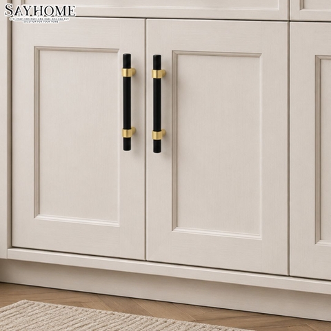 Tay nắm đũa tân cổ điển Vintage màu vàng đen SH1362