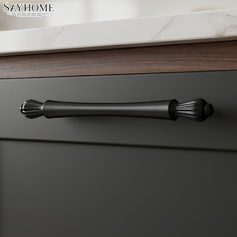 Tay nắm tủ hiện đại màu đen mờ SH1156
