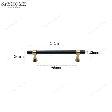 Tay nắm đũa tân cổ điển Vintage màu vàng đen SH1362