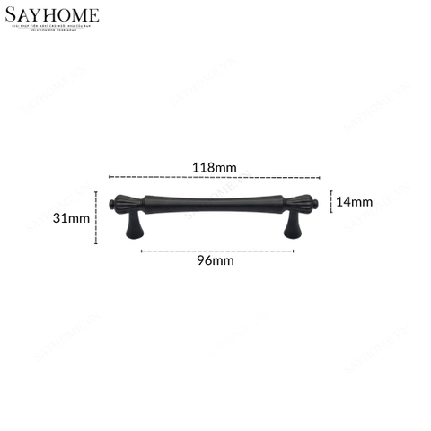 Tay nắm tủ hiện đại màu đen mờ SH1156