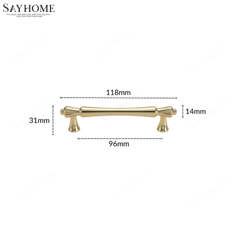 Tay nắm tủ tân cổ điển màu vàng gold SH1156 tại Tân Bình