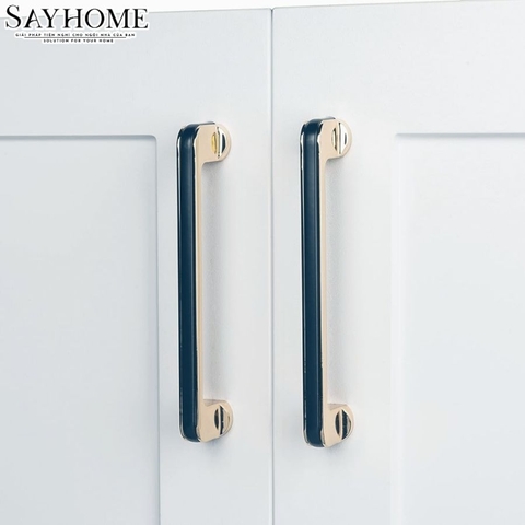Tay nắm tủ hiện đại màu vàng Gold mặt đen SH1168