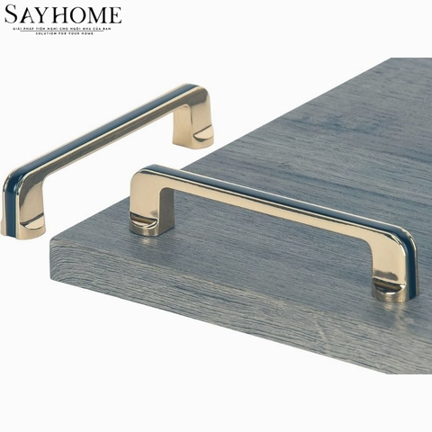 Tay nắm tủ hiện đại màu vàng Gold mặt đen SH1168