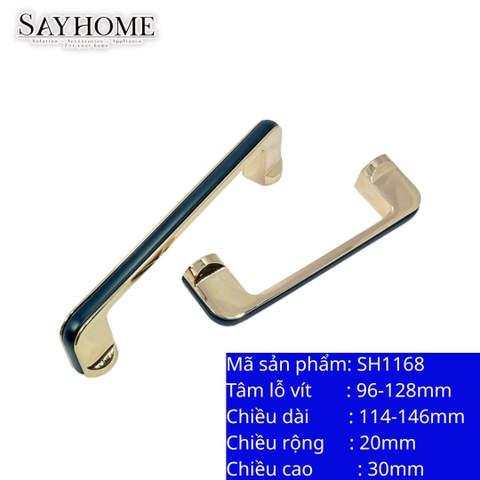 Tay nắm tủ hiện đại màu vàng Gold mặt đen SH1168