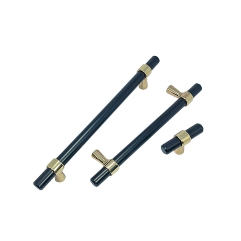 Tay nắm đũa tân cổ điển Vintage màu vàng đen SH1362