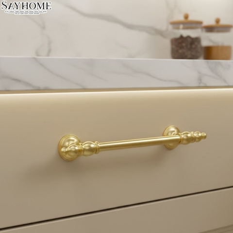 Tay nắm tủ tân cổ điển màu vàng gold 18k SH1388