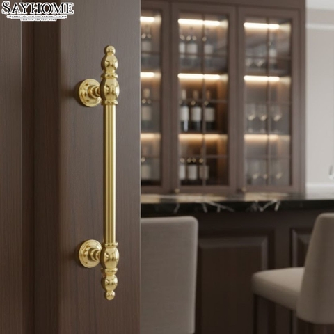 Tay nắm tủ tân cổ điển màu vàng gold 18k SH1388