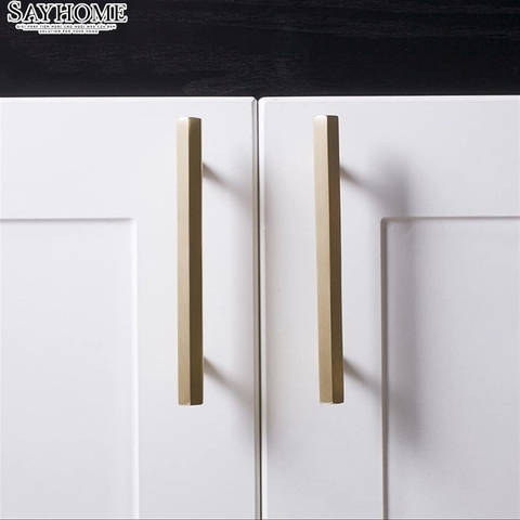 Tay nắm tủ hiện đại màu vàng gold SH1410