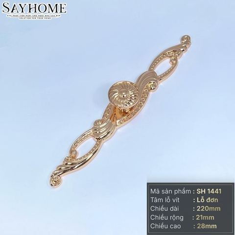 Tay nắm tủ tân cổ điển vintage màu vàng gold SH1441