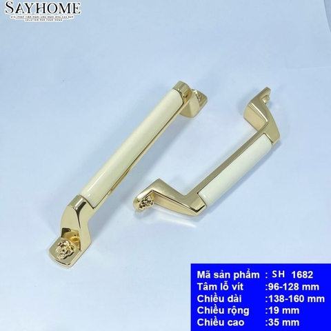Tay nắm tủ tân cổ điển Vintage màu vàng & trắng SH1682
