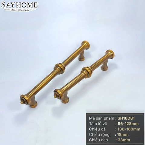 Tay nắm đũa tân cổ điển Vintage màu vàng đồng SH16D81 tại thành phố Hồ Chí Minh