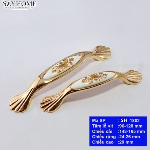 Tay nắm tủ tân cổ điển Vintage màu vàng trắng SH1802