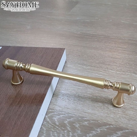Tay nắm tủ tân cổ điển Vintage màu vàng gold SH1846
