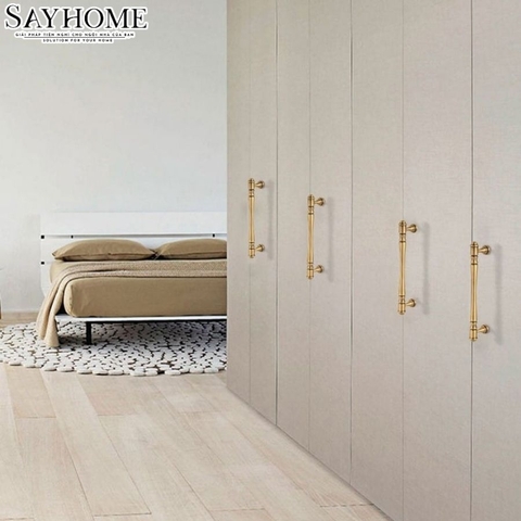 Tay nắm tủ tân cổ điển Vintage màu vàng gold SH1846