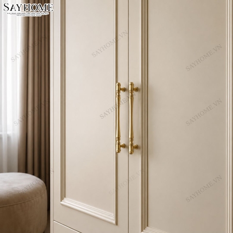 Tay nắm tủ tân cổ điển Vintage màu vàng gold SH1846
