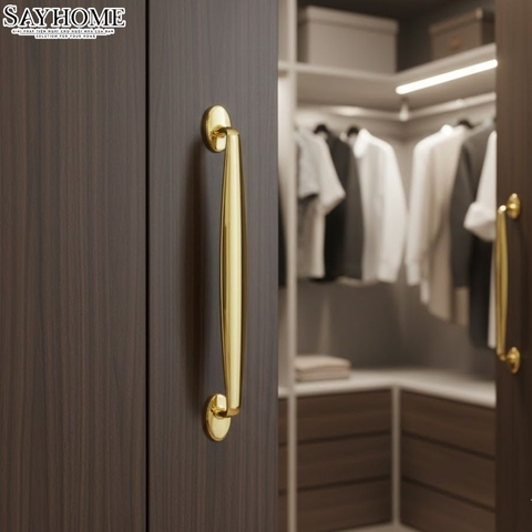 Tay nắm tủ tân cổ điển Vintage màu vàng gold 18k SH1855