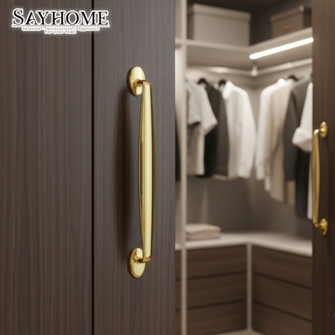 Tay nắm tủ tân cổ điển Vintage màu vàng gold 18k SH1855