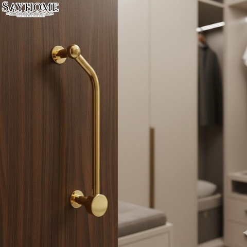 Tay nắm tủ hiện đại màu vàng gold 18k SH1887