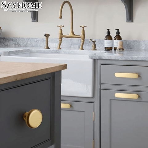 Tay nắm tủ hiện đại màu vàng gold SH1839